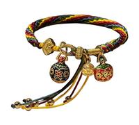 Monetais Pulsera Feng Shui Cuerda Colorida Bestia Tragadora Dorada Pulsera de Buena Suerte para Mujer Buena Suerte