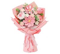 Monetais Ramo de Flores de Ganchillo - Ramo de Flores de Punto Hecho a Mano, decoración Duradera del hogar para el día de la Madre, día de San Valentín, Bodas de Ganchillo