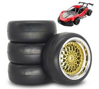 Monetais RC Drift Wheels Juego de 4, 12 mm Hex 1/10 RC Neumáticos Diámetro 62 mm Reemplazo para Turismos