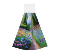 Monet's Garden - Toallitas absorbentes de terciopelo coral para colgar para cocina, baño, camping, exterior y mucho más