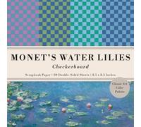 Monet's Water Lilies Checkerboard Classic Art Color Palette Scrapbook Paper: 20 Double-Sided Sheets for Decorative Paper Projects, Junk Journals, ... and Mixed Media | 8.5x8.5 in (21.6x21.6 cm)