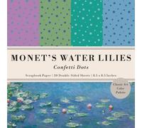 Monet's Water Lilies Confetti Dots Classic Art Color Palette Scrapbook Paper: 20 Double-Sided Sheets for Decorative Paper Projects, Junk Journals, ... and Mixed Media | 8.5x8.5 in (21.6x21.6 cm)