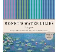 Monet's Water Lilies Stripes Classic Art Color Palette Scrapbook Paper: 20 Double-Sided Sheets for Decorative Paper Projects, Junk Journals, Decoupage ... and Mixed Media | 8.5x8.5 in (21.6x21.6 cm)