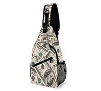 Money American Hundred Dollar Bills Sling Bag Crossbody Mochila Travel Chest Daypack