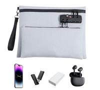 Money Bag with Lock, Cash Storage Wallet, Secure Zip Register Cash Organizer Bag, 28cm Size, 18cm Height, Anti Theft Locked Travel Money Pouch with Style for Passport Bank Office Use