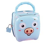 Money Bank For Kids - Key Lock Small Cash Box Safe | Portable Metal Container Coin Banks Fors Boys & Girls, Educational Savings Boxs For Nursery Decor & Desk Ornaments, Iron, 11cm, 1pc.