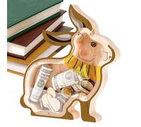 Money Bank, Wooden Savings Box, Chicken Bunny Bank