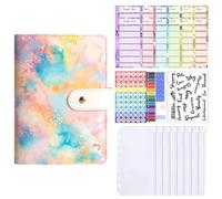 Money Binder, A6 Cash Saving Binder, Money Saver Book, Versatile Notebook Envelope Challenge Bill Organizer with Budget Cards for Adults, Kids, Planning, School, Home, Travel Budgeting, 18.8x13.5cm