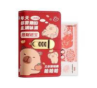 Money Binder - Capybara Bill Storage, Notebook With Lock, Banknote Protection Folder, Financial Planning Tool, Office Electronics, Cute Brown Organizer For Freelancers, Students, Home