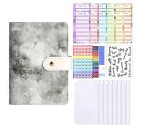 Money Binder Organizer, A6 Cash Saving Budget Book with Envelopes, Reusable Binder Sheets and Zipper Pouches, Expense Tracking, Finance Planning for Adults, Kids, Home, School, Travel Use