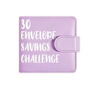 Money Challenge Book - PU Leather Budget Planner | 30 Day Savings Tracker