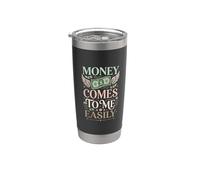 Money Comes To Me Easily Manifestación de riqueza Vaso térmico de acero inoxidable de doble pared