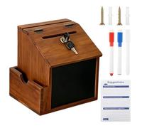 Money Donation Box - 8 Inch Cash Storage Unit | Office Comment Bin - Secure Locking Feedback Holder, Wall Mounted Suggestion Container Is Ideal for Restaurant Office Charity