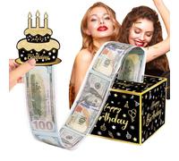 Money Gift Box, Surprise Holder, 5.12x5.12x3.94 Inches Supply with Fun Feature, DIY Tool with Smooth Texture, Birthday Accessory Travel Use, Holiday Routine Care for Adults Kids Cash Funny Party
