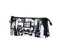 Money Heist La Casa de Papel Money-Estuche Portatodo Triple HS, Negro, 23 x 11 cm