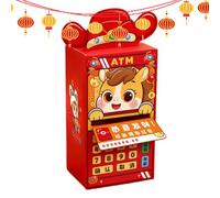 Money Holder Box - ATM Shaped Red Packet Savings Bank | Large Coin and Cash Collector for 2026 Spring Festival Celebration, Men, Women, Boys, Girls, Teens, Family or Children