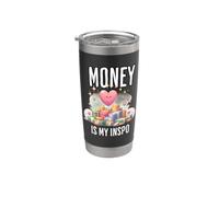 Money Is My Inspo Lindo Diseño Estético Vaso térmico de acero inoxidable de doble pared