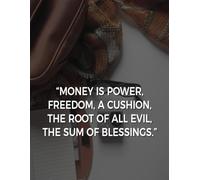 MONEY IS POWER FREEDOM, A CUSHION, THE ROOT OF ALL EVIL, THE SUM OF BLESSINGS: Daily To Do List, notebook planner, Daily Journal, Daily Reflection