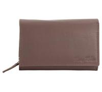 Money Maker - Cartera de Cuero para Mujer - Mucho Espacio - Monedero Grande para Mujer con protección RFID - Gris púrpura
