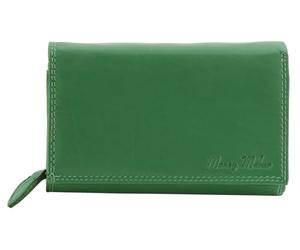 Money Maker - Cartera de Cuero para Mujer - Mucho Espacio - Monedero Grande para Mujer con protección RFID - Verde