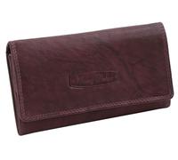 Money Maker - Cartera Grande de Piel para Mujer, Portamonedas con protección RFID, Muchos Compartimentos, Monedero, Burdeos