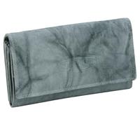 Money Maker - Cartera Grande de Piel para Mujer, Portamonedas con protección RFID, Muchos Compartimentos, Monedero, Gris