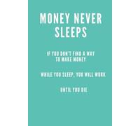 MONEY NEVER SLEEPS, TURQUOISE, HARDCOVER: Office, School, Goal Setting Notebook, Motivational, Positive Affirmation, Business Mindset Journal