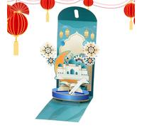 Money Red - Envelope for 3D Pop-Up Style, Cash Pocket with Southeast Asian Aesthetic, Festive Gift Selling Points, Easy Insert Money Function, Celebration Envelope Tool, 7.09 inches