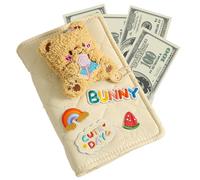 Money Saver Booklet, Cash Budget Binder, Coin Storage Organizer, Cute Bear Design, 10 hojas Refillable Pages, Compact Lightweight, Ideal para viajes Planning, Student Budgeting, 19 x 12 cm, multicolor