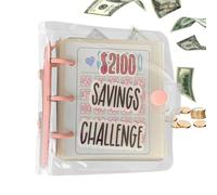 Money Saving Binder, Budget Challenge Book, 4.53x4.53in Portable Cash Organizer, Secure Storage Design, Financial Tracker System for Planner, Women, Teens, Students, Girls