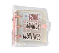 Money Saving Binder, Budget Challenge Book, Reusable Cash Organizer, $2100 Savings Tracker, Finance Planner for Students, Teens, Kids, Daily Budgeting, Money Management, 4.53x4.53x0.98 inches