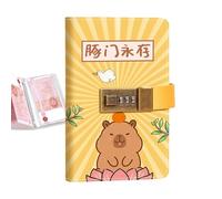 Money Saving Book - 7.01 Inch Combination Lock Organizer | Cash Saving Challenge Reusable Leather Paper Budget Planner Secure Storage | Kids Adults Financial Goals Beginners