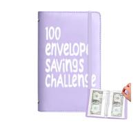 Money Saving Challenge, Budget Binder, 100 Envelopes Tracker, 100 Days Savings Planner, Save $5050 Goal 4.33x7.01x0.79 Pulgadas Organizador Financiero para Hombre, Mujer, Adultos, Niños