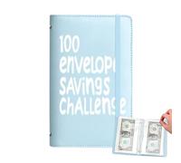 Money Saving Challenge, Budget Binder, 100 Envelopes Tracker, 100 Days Savings Planner, Save $5050 Goal 4.33x7.01x0.79 Pulgadas Organizador Financiero para Hombre, Mujer, Adultos, Niños