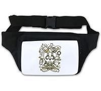 Money Skull All I See is Money - Riñonera con cadena dorada, color blanco