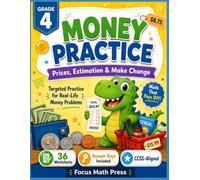 Money Targeted Practice Grade 4: Prices, Estimation, Unit Cost, and Making Change from Larger Bills - No-Prep Worksheets with Answer Keys