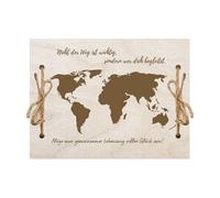 Money Wrapping Tool Clip, Cash Card Organizer, 7.87 x 5.91 x 0.2 Inches Wooden World Map Design Travel Fund Holder, Money Clips Accessory for Currency, Credit Cards, Gift Packaging Use