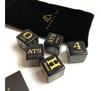 MoneyLine - Dados para apuestas deportivas - Ayuda para apostar en deportes - dados translúcidos negro y dorado para apuestas deportivas