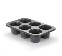 Monfish Molde para muffins jumbo profundo, de acero al carbono con revestimiento antiadherente, moldes con superficie de piedra de granito gris, moldes extra grandes para hornear (9 diax7,6 cm cup)
