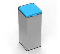 Mongardi 7421C02 4' 4' Otto, Bolsa para Reciclaje de Resina de Polipropileno, fácil de Montar, Apto para Bolsas de 80-110 l, ambientes Interiores y Exteriores, 32 L x 35 P x 80 H cm, Azul y Gris