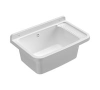 mongarid pared lavabo de resina con Kit de montaje y para trampa, Blanco, 60 X 39 X 28 cm.