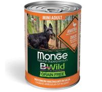 Monge Alimento alimento húmedo para perros Bwild Grain Free Mini Adult Pato Calabaza Calabacín 400 x 24 unidades