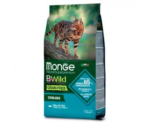 Monge BWild - Pienso para gatos esterilizados - Atún con guisantes - Cantidad: 1,5 kg