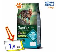 Monge Cat Bwild sin Cereales Adulto Esterilizado Atún y Guisantes Gatos 1,5 Kg