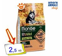 Monge Dog Bwild Grain Free Adult All Breed Salmón Y Guisantes Perros 2,5/12 Kg