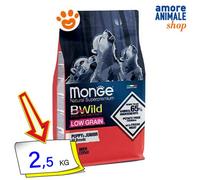 Monge Dog Bwild Low Grain Puppy Alimento Seco Ciervo para Perros 2,5/12 Kg