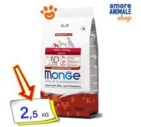 Monge Dog Natural Superpremium Adult Extra Pequeño Cordero y Arroz Perros 2,5 Kg