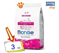 Monge Dog Natural Superpremium Adulto Extra Pequeño Pollo Pienso Seco Canes 3 Kg