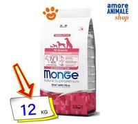 Monge Natural Superpremium Adult Beef and Rice, Comida para Perros de Todas Las Razas (Comida Seca para Perros con Carne de Res y arroz, Muy Rica en Fibra y vitaminas, 12 kg)