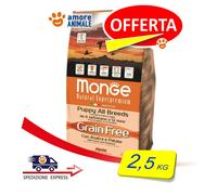 Monge Grain Free Puppy Todas Razas De Con Pato Y Patatas 2,5 KG - Croquetas